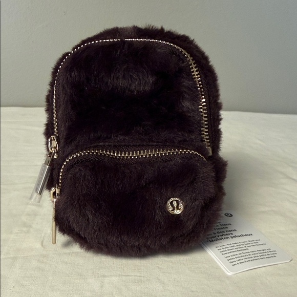 lululemon athletica Handbags - Lululemon Everywhere Nano Backpack Plush Fleece NWT Mini Clip Bag